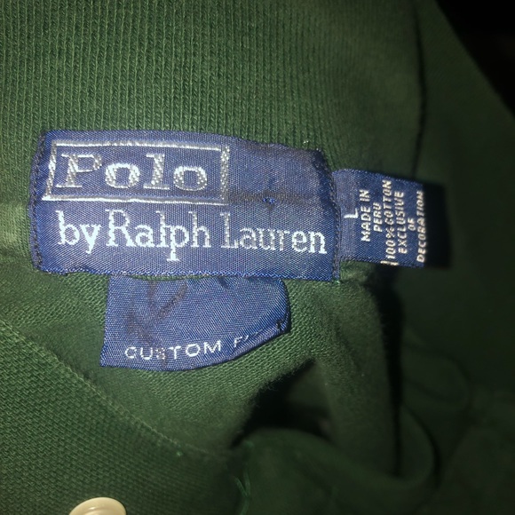 POLO RALPH LAUREN Vintage Green polo size L - Picture 3 of 3